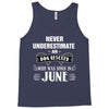 never underestimate an old man who was born in june Tank Top