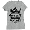 Queens Are Born In January Ladies Fitted T-Shirt