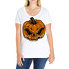 skull pumpkin Ladies Curvy T-Shirt