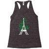 paris script eiffel tower french france Racerback Tank