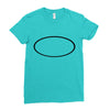 black oval Ladies Fitted T-Shirt