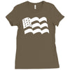 american flag sticker vinyl decal   usa stars united states country ca Ladies Fitted T-Shirt