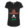 ladies sombrero  funny retro mexico mustache designer Maternity Scoop Neck T-shirt