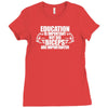 Education Is Important But Big Biceps Are Importanter Ladies Fitted T-Shirt