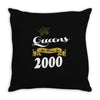 queens are born in 2000 Throw Pillow