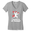 i tried it at home! funny Women's V-Neck T-Shirt