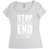 stop snow pression end winter funny Women's Triblend Scoop T-shirt
