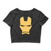 iron man mask avengers marvel comics gift Crop Top