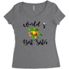world's best sister with flowers Women's Triblend Scoop T-shirt