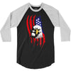 american eagle usa flag head 3/4 Sleeve Shirt