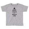 keep calm and rock on mens black t shirt rock music new Toddler T-shirt