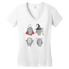halloween hedgehogs Women's V-Neck T-Shirt