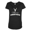 buck merry christmas Maternity Scoop Neck T-shirt