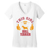 This Girl Loves Her Bull Terrier Women's V-Neck T-Shirt