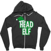 christmas head elf Zipper Hoodie