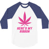 Support Breast Cancer Awareness With A Pink Cannabis Leaf 3/4 Sleeve Shirt