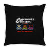 basements and kittens Throw Pillow