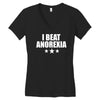 i beat anorexia Women's V-Neck T-Shirt