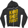 who shot first Zipper Hoodie