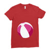 Pink Beachball Baby Girl Ladies Fitted T-Shirt