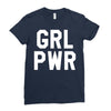 girl power white logo Ladies Fitted T-Shirt