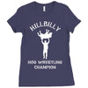 hillbilly hog wrestling champ Ladies Fitted T-Shirt