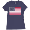 usa flag navy american Ladies Fitted T-Shirt