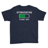low battery introvert pun humor Youth Tee