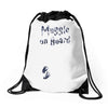 Muggle On Board Navy Drawstring Bags