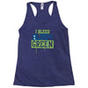 i bleed blue and green Racerback Tank