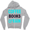 coffee books and rain Zipper Hoodie