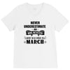 never underestimate an old man who was born in march V-Neck Tee