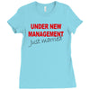 under new management just married mens black wedding present husband t Ladies Fitted T-Shirt