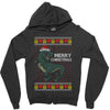 ugly dinosaur merry christmas Zipper Hoodie