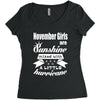 Noveber Girls Are Sunshine Mixed With A Little Hurricane Women's Triblend Scoop T-shirt