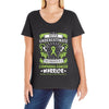 Never Underestimate The Strength Of A Lymphoma Cancer Warrior Ladies Curvy T-Shirt