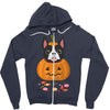 haloween french bulldog Zipper Hoodie