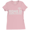 home is where the wifi Ladies Fitted T-Shirt