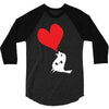 bird love heart animal graph note music party pop art gift 3/4 Sleeve Shirt