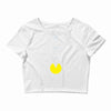 funny 80s pacman 'eating buttons' Crop Top