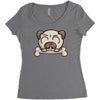 cute pug dog Women's Triblend Scoop T-shirt