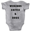 weekends coffee and dogs back Baby Bodysuit
