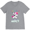 Unicorns are Born in March Dabbing V-Neck Tee