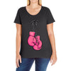 boxing gloves breast cancer Ladies Curvy T-Shirt