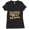 happy when duck hunting Ladies Fitted T-Shirt