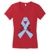 stomach cancer ribbon and rose Women's V-Neck T-Shirt