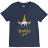 birthday unicorn girl. V-Neck Tee