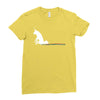 unicorn scooting on the floor Ladies Fitted T-Shirt