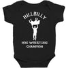 hillbilly hog wrestling champ  funny  comic wrestling redneck Baby Bodysuit