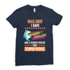 walk away i have anger issues and a serious dislike for stupid people Ladies Fitted T-Shirt